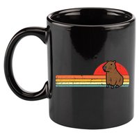 Capybara Chest Sunset Retro Capy Rodent 11oz C Handle Ceramic Mug