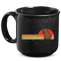 Capybara Chest Sunset Retro Capy Rodent 15oz Campfire Ceramic Mug