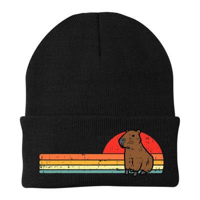 Capybara Chest Sunset Retro Capy Rodent Beanie