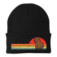 Capybara Chest Sunset Retro Capy Rodent Beanie