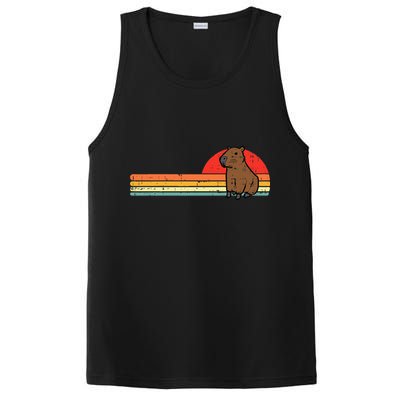 Capybara Chest Sunset Retro Capy Rodent PosiCharge Competitor Tank
