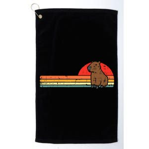 Capybara Chest Sunset Retro Capy Rodent Platinum Collection Golf Towel