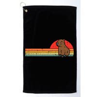 Capybara Chest Sunset Retro Capy Rodent Golf Towel