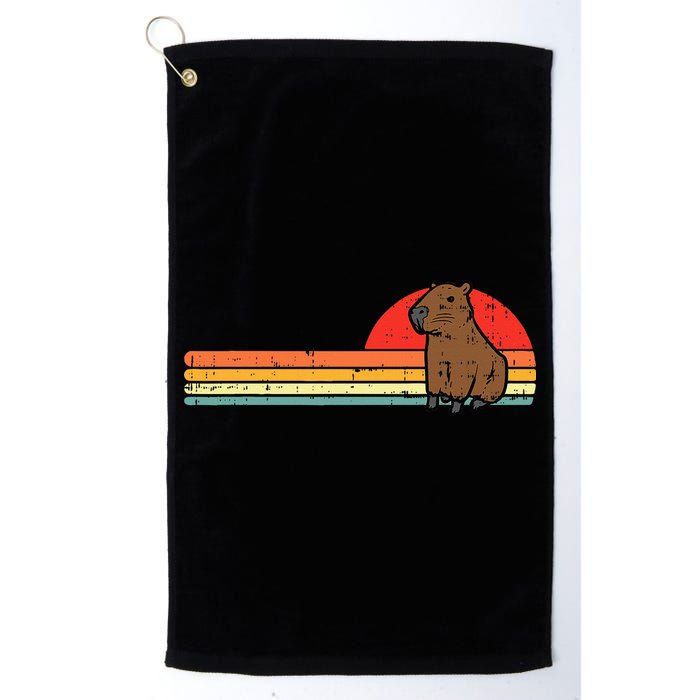 Capybara Chest Sunset Retro Capy Rodent Golf Towel