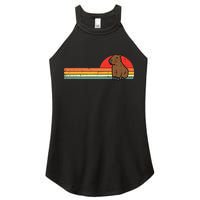 Capybara Chest Sunset Retro Capy Rodent Women's Perfect Tri Rocker Tank
