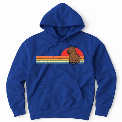Capybara Chest Sunset Retro Capy Rodent Hoodie