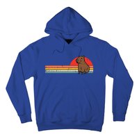 Capybara Chest Sunset Retro Capy Rodent Hoodie