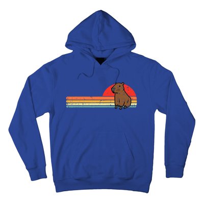 Capybara Chest Sunset Retro Capy Rodent Hoodie