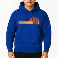 Capybara Chest Sunset Retro Capy Rodent Hoodie