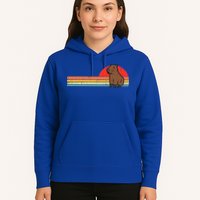 Capybara Chest Sunset Retro Capy Rodent Hoodie