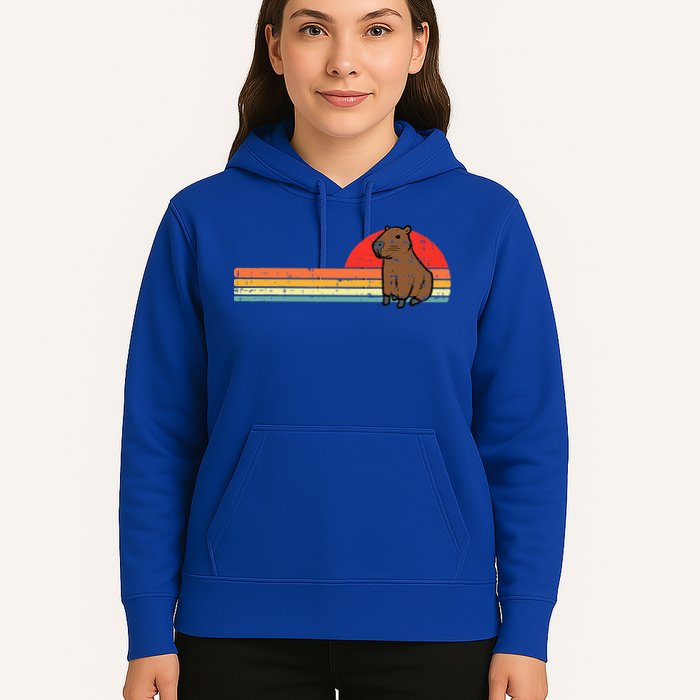 Capybara Chest Sunset Retro Capy Rodent Hoodie