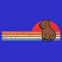 Capybara Chest Sunset Retro Capy Rodent Hoodie