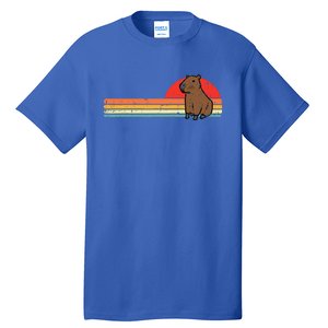 Capybara Chest Sunset Retro Capy Rodent Tall T-Shirt