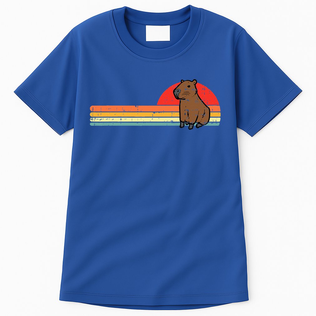 Capybara Chest Sunset Retro Capy Rodent Tall T-Shirt