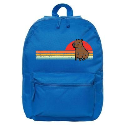 Capybara Chest Sunset Retro Capy Rodent 16 in Basic Backpack