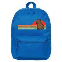 Capybara Chest Sunset Retro Capy Rodent 16 in Basic Backpack