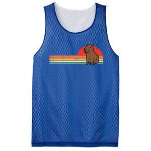 Capybara Chest Sunset Retro Capy Rodent Mesh Reversible Basketball Jersey Tank