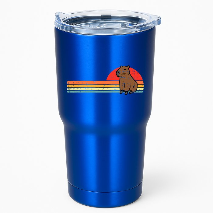 Capybara Chest Sunset Retro Capy Rodent Tumbler