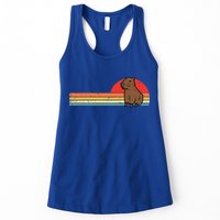Capybara Chest Sunset Retro Capy Rodent Womens Tank Top