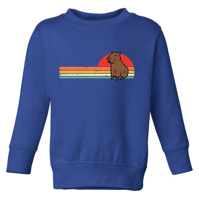 Capybara Chest Sunset Retro Capy Rodent Toddler Sweatshirt
