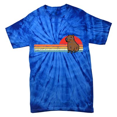 Capybara Chest Sunset Retro Capy Rodent Tie-Dye T-Shirt