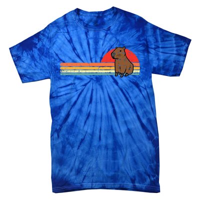 Capybara Chest Sunset Retro Capy Rodent Tie-Dye T-Shirt