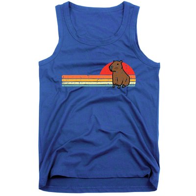 Capybara Chest Sunset Retro Capy Rodent Tank Top