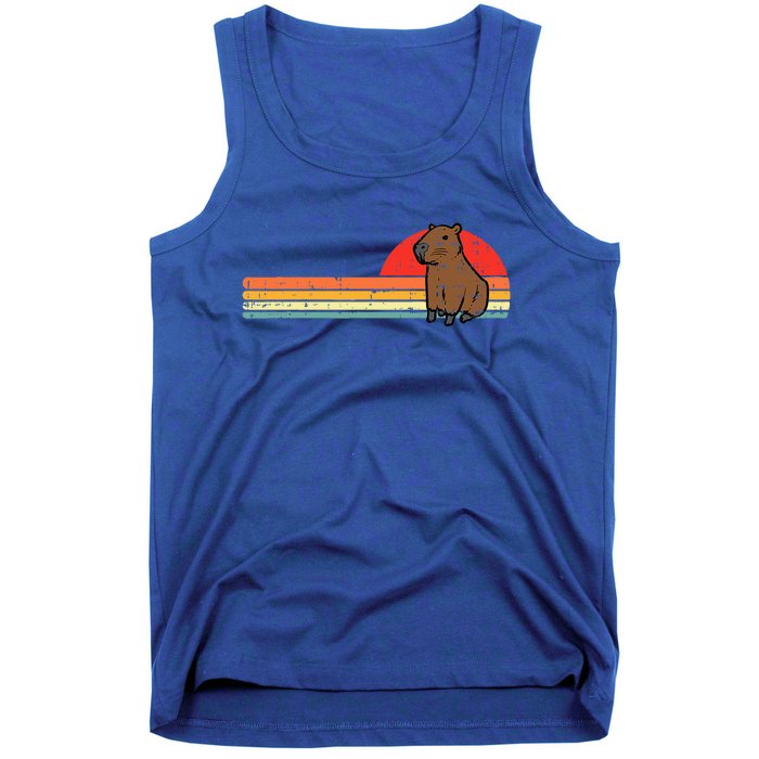 Capybara Chest Sunset Retro Capy Rodent Tank Top