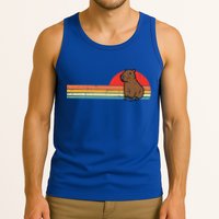 Capybara Chest Sunset Retro Capy Rodent Tank Top