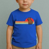 Capybara Chest Sunset Retro Capy Rodent Toddler T-Shirt