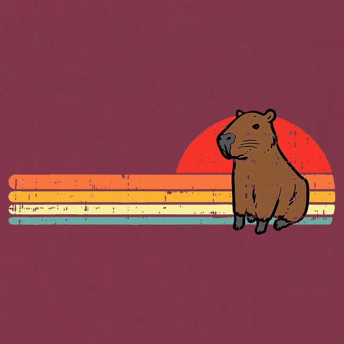 Capybara Chest Sunset Retro Capy Rodent 16oz Travel Tumbler