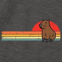 Capybara Chest Sunset Retro Capy Rodent Vector Backpack
