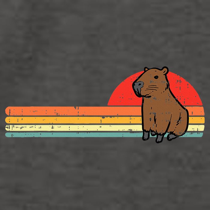 Capybara Chest Sunset Retro Capy Rodent Vector Backpack