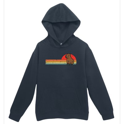 Capybara Chest Sunset Retro Capy Rodent Urban Pullover Hoodie