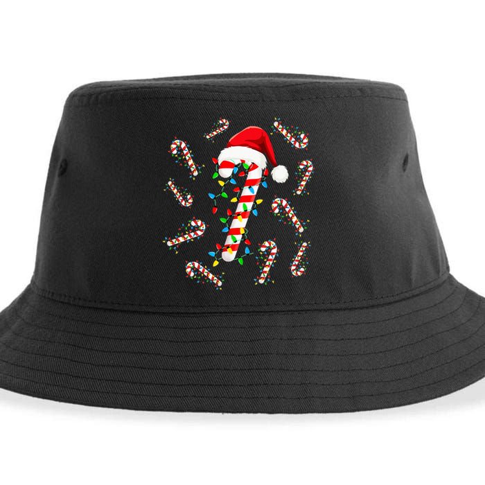 Christmas Candy Santa Xmas Light Sustainable Bucket Hat