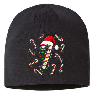 Christmas Candy Santa Xmas Light Sustainable Beanie