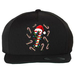 Christmas Candy Santa Xmas Light Wool Snapback Cap