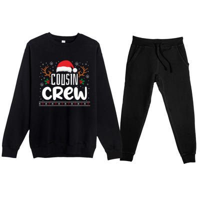 Cousin Crew Santa T shirt Christmas Family Matching Pajamas Premium Crewneck Sweatsuit Set