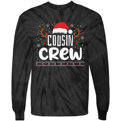 Cousin Crew Santa T shirt Christmas Family Matching Pajamas Tie-Dye Long Sleeve Shirt