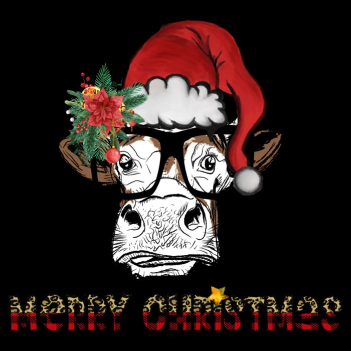 Christmas Cow Santa Hat Merry Christmas Xmas 16 in Basic Backpack
