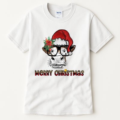 Christmas Cow Santa Hat Merry Christmas Xmas Tall T-Shirt