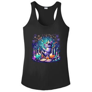 Cat Chemistry Science Lover Funny Chemist Student Teacher Gift Ladies PosiCharge Competitor Racerback Tank