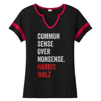 Choose Common Sense Over Nonsense Kamala Harris 2024 Ladies Halftime Notch Neck Tee