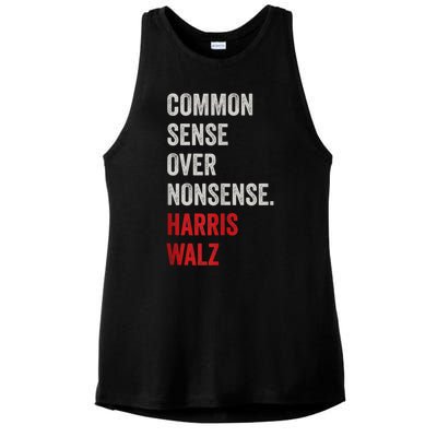 Choose Common Sense Over Nonsense Kamala Harris 2024 Ladies PosiCharge Tri-Blend Wicking Tank