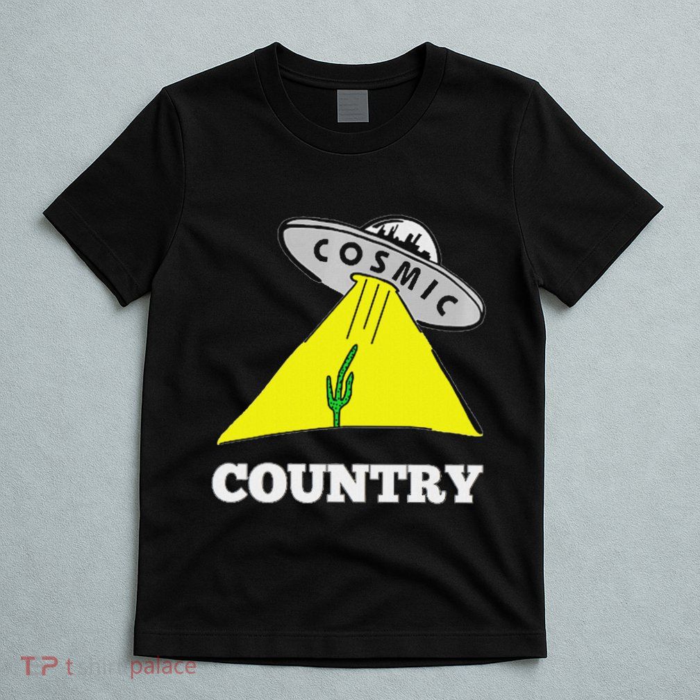 Cosmic Country Space Ship Cactus Space Cowboy T-Shirt