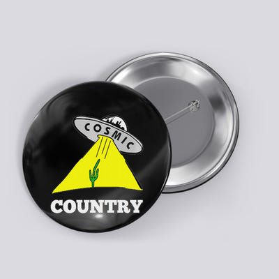 Cosmic Country Space Ship Cactus Space Cowboy Button