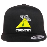 Cosmic Country Space Ship Cactus Space Cowboy Flat Bill Trucker Hat