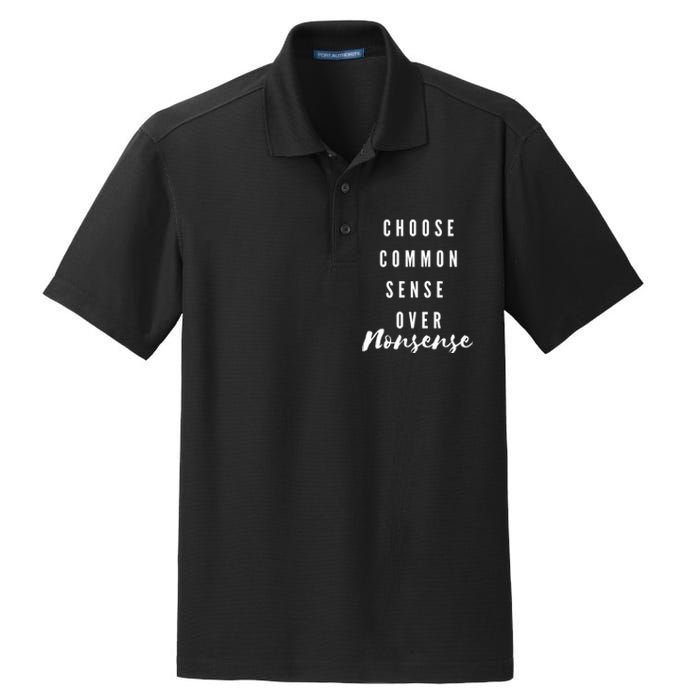 Choose Common Sense Over Nonsense Kamala Harris Dry Zone Grid Polo