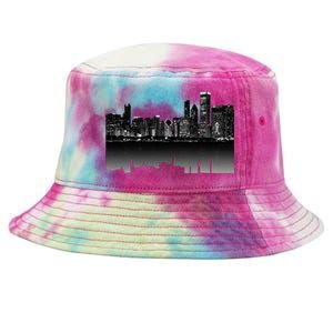 Chicago City Skyline Lights At Night Tie-Dyed Bucket Hat