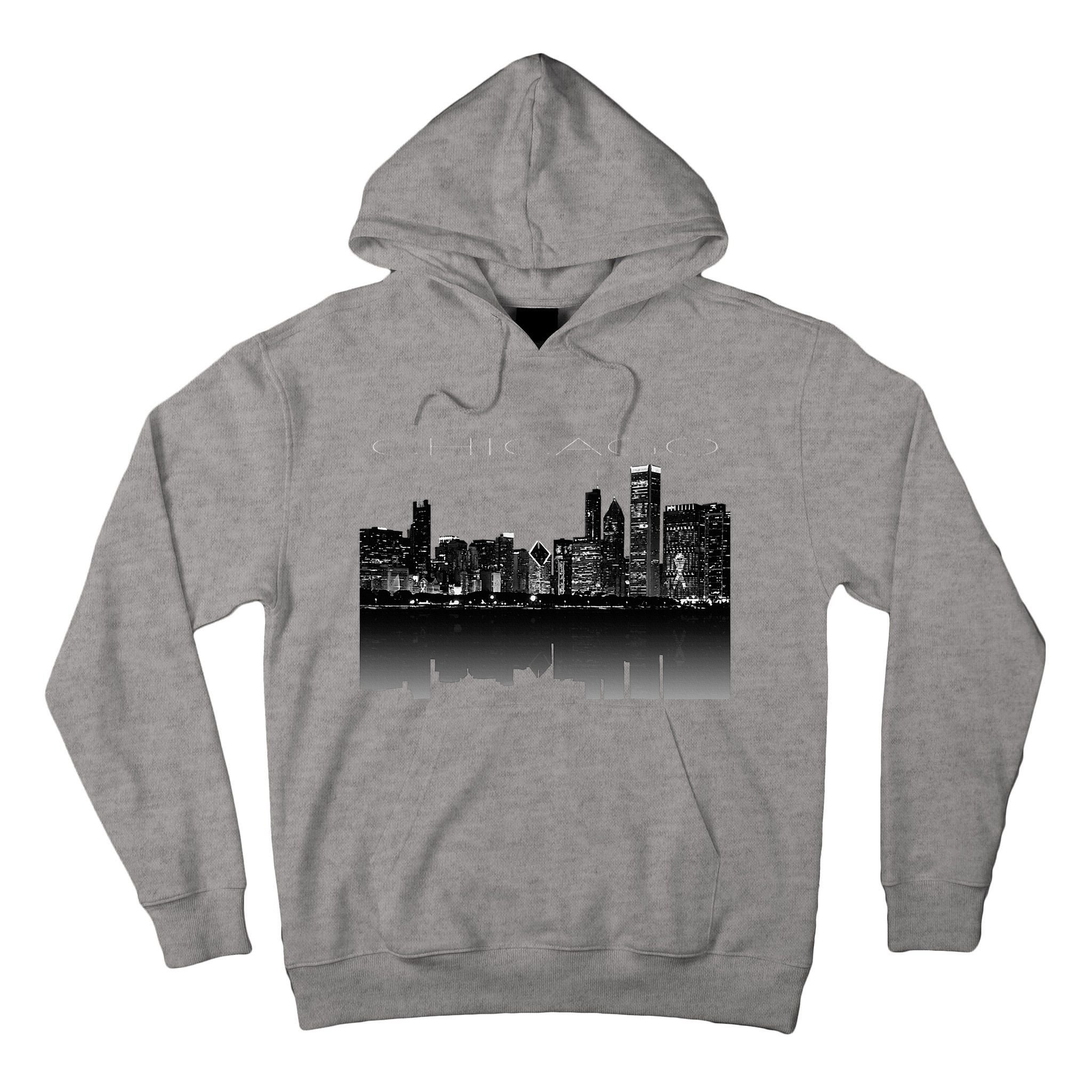 Chicago City Skyline Lights At Night Tall Hoodie
